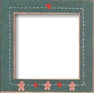 Frame, Gingerbread Hearts - Green