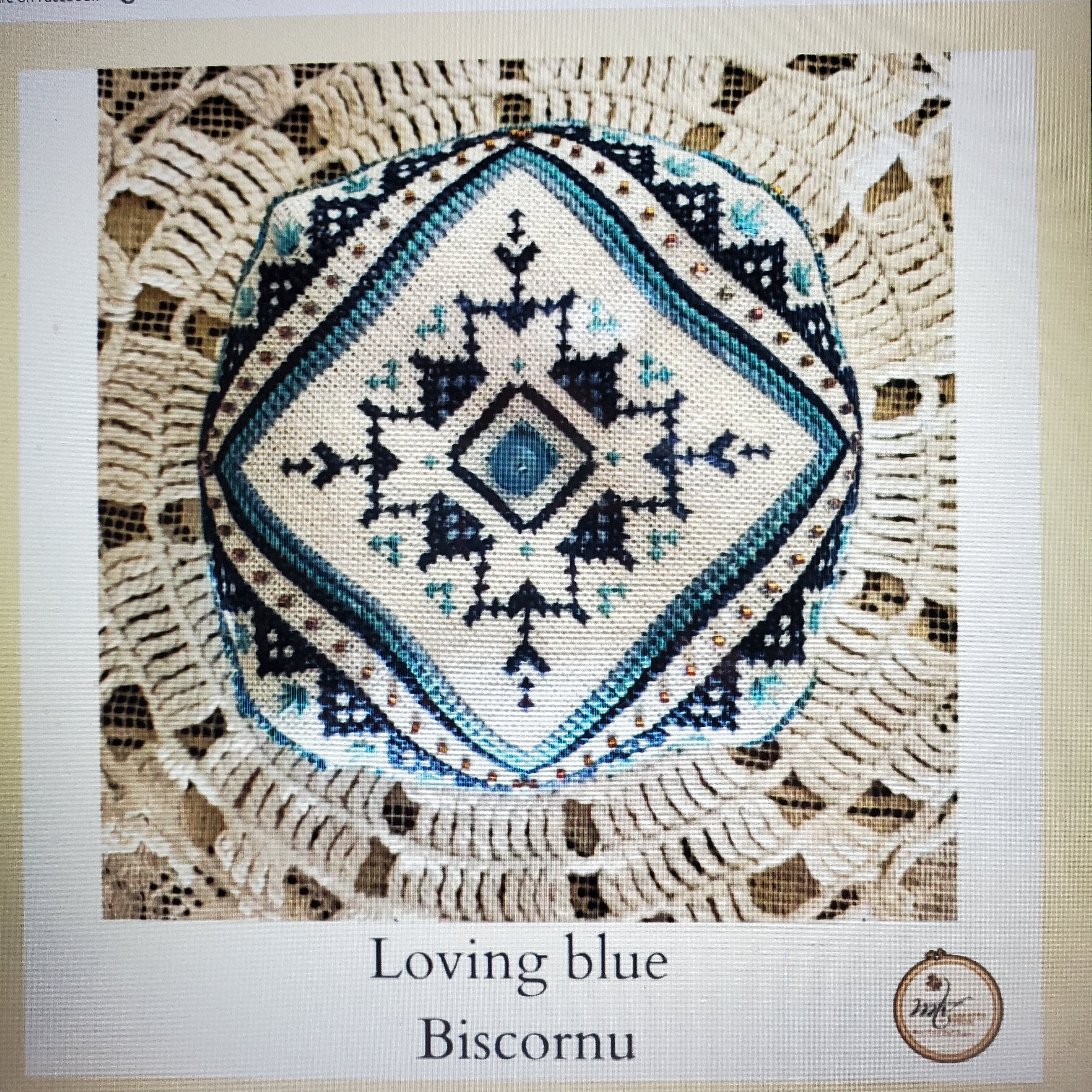 MTV Designs | Loving Blue Biscornu