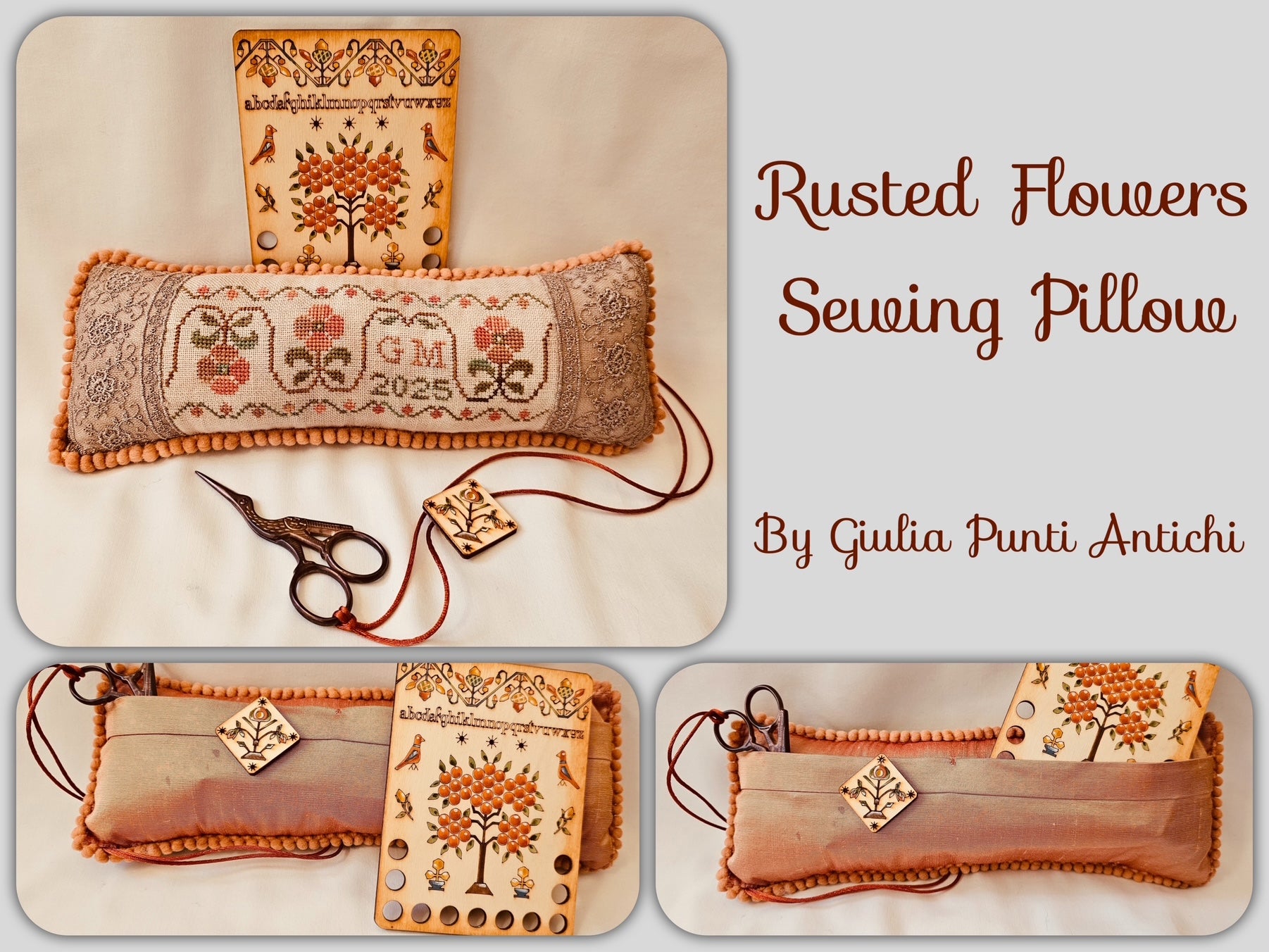 Guilia Punti Antichi | Rusted Flowers Pillow