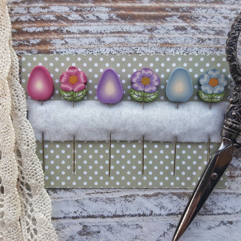 Puntini Puntini Eggs and Flowers Pins